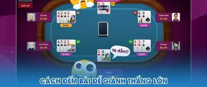 Bàn xì lát online khi người chơi dằn bài đủ 16 điểm