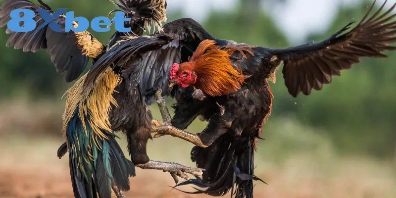 Hai chiến kê tranh đấu quyết liệt, minh họa nguyên tắc đá gà online an toàn